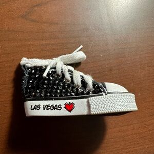 Mini Sneaker Black BLING Canvas bejeweled Keychain